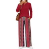 Fantaslook Long Sleeve Two Piece Sets for Women Wide Leg Pants Lounge Sets Fall Vacation Travel Outfits Fashion Boho Matching Sets