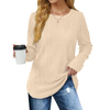 Fantaslook Womens Tops Textured Long Sleeve Shirts Casual Fall Tops Lightweight Pullover
