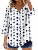 Fantaslook Womens Button Down Shirts V Neck Long Sleeve Shirt Cotton Linen Printed Blouses Dressy Casual Fall Tops