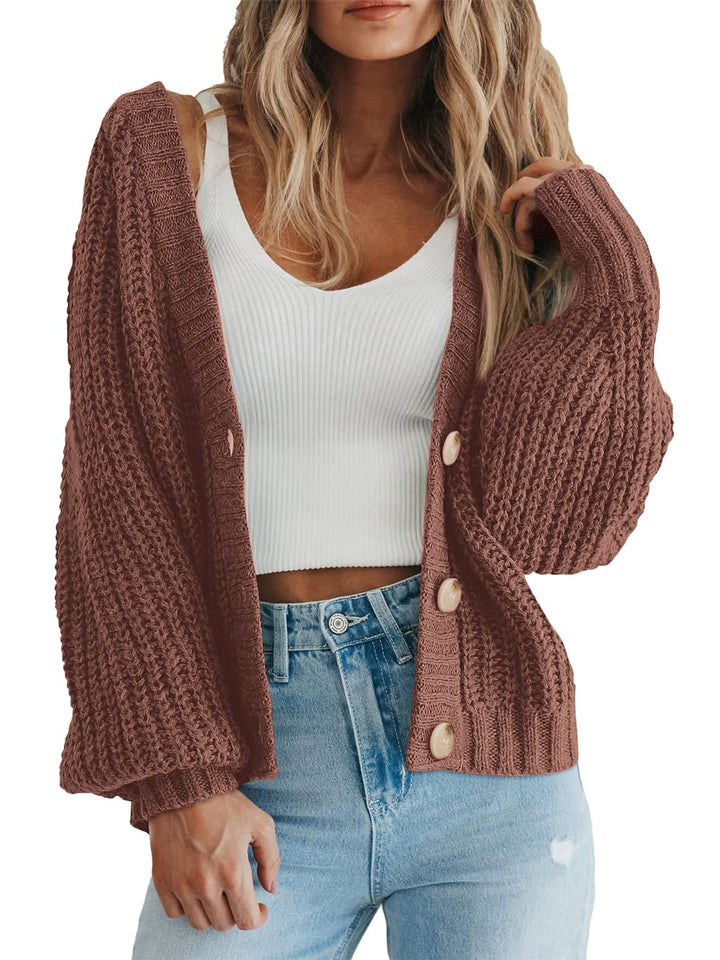 Fantaslook Knit Cardigan for Women Long Sleeve Open Front Sweaters Button Down Tops Casual Trendy Fall Outfits
