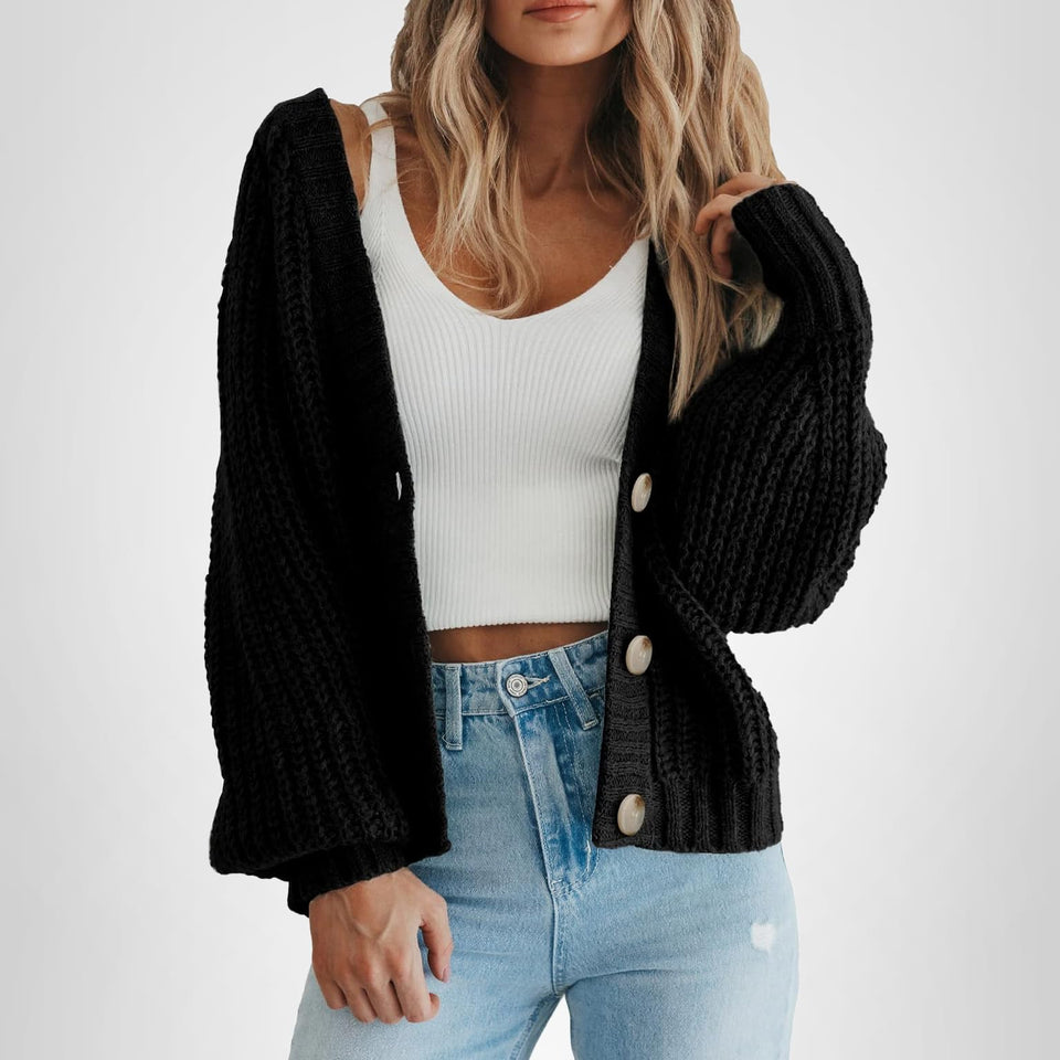 Fantaslook Knit Cardigan for Women Long Sleeve Open Front Sweaters Button Down Tops Casual Trendy Fall Outfits
