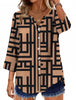 Fantaslook Womens Button Down Shirts V Neck Long Sleeve Shirt Cotton Linen Printed Blouses Dressy Casual Fall Tops