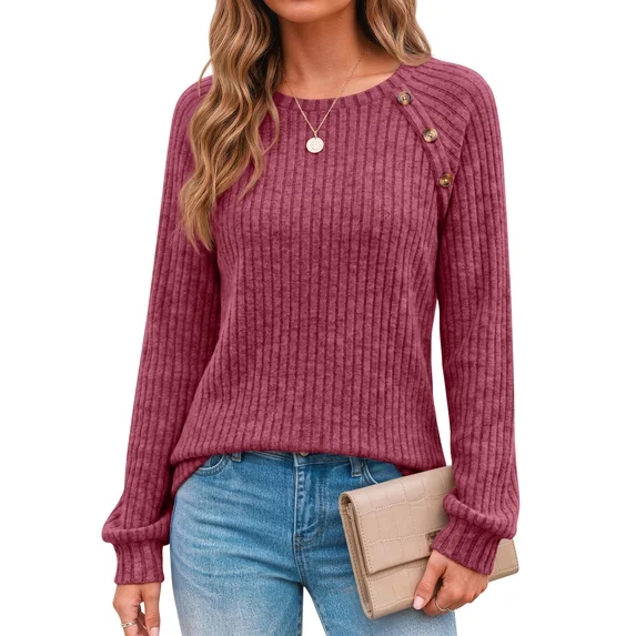 Fantaslook Womens Long Sleeve Shirts Casual Tunic Tops Work Dressy Blouses Fall Sweaters
