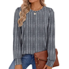 Fantaslook Womens Long Sleeve Shirts Fall Tunic Tops Casual Crewneck Floral Blouses