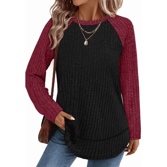 Fantaslook Long Sleeve Shirts for Women Lightweight Fall Sweaters Dressy Casual Tunic Tops