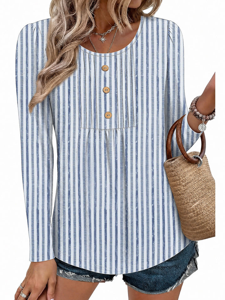 Fantaslook Womens Tops Dressy Casual Button Pleated Blouses Long Sleeve Shirts Fall Fashion Tunic Tops