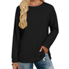 Fantaslook Sweatshirt for Women Long Sleeve Shirts Tunic Tops Color Block Crewneck Sweatshirts Side Split