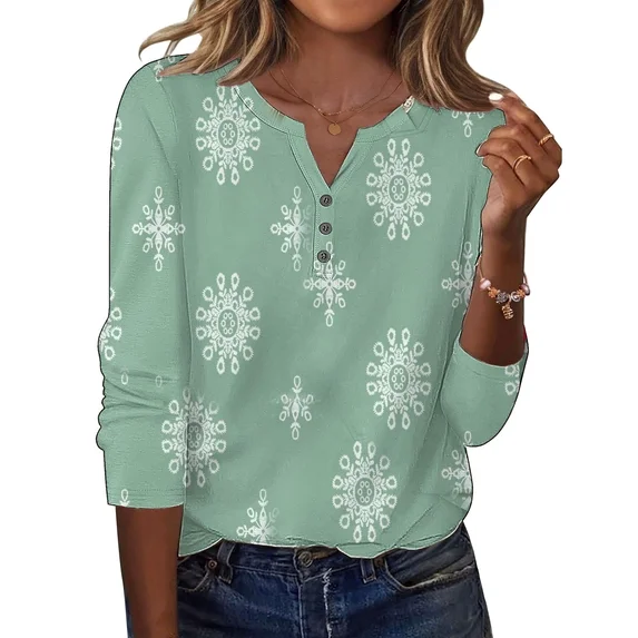 Fantaslook Henley Long Sleeve Shirts for Women Casual V Neck Fall Tops Dressy Work Blouses