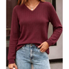 Fantaslook Long Sleeve Shirts for Women V Neck Dressy Casual Tops Lightweight Tunic Pullover Fall Work Outfits
