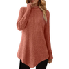 Fantaslook Mock Turtleneck Sweaters for Women Dressy Long Sleeve Pullover Fall Tunic Tops Asymmetrical Hem Soft Sweaters