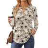 Fantaslook V Neck Henley Blouses for Women Dressy Fall Tops Long Sleeve Shirts Fashion Clothes