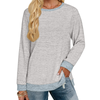Fantaslook Sweatshirt for Women Long Sleeve Shirts Tunic Tops Color Block Crewneck Sweatshirts Side Split