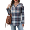 Fantaslook V Neck Button Sweatshirt for Women Pullover Long Sleeve Shirts Fall Fashion Tunic Tops