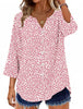 Fantaslook Womens Button Down Shirts V Neck Long Sleeve Shirt Cotton Linen Printed Blouses Dressy Casual Fall Tops