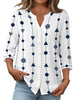 Fantaslook Womens Button Down Shirts V Neck Long Sleeve Shirt Cotton Linen Printed Blouses Dressy Casual Fall Tops