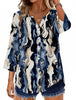 Fantaslook Womens Button Down Shirts V Neck Long Sleeve Shirt Cotton Linen Printed Blouses Dressy Casual Fall Tops