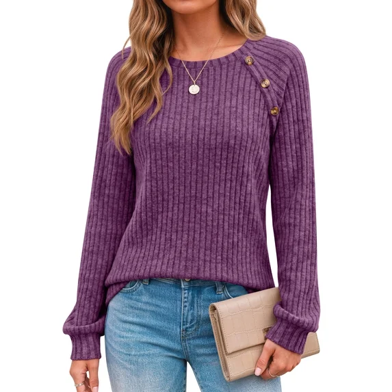 Fantaslook Womens Long Sleeve Shirts Casual Tunic Tops Work Dressy Blouses Fall Sweaters