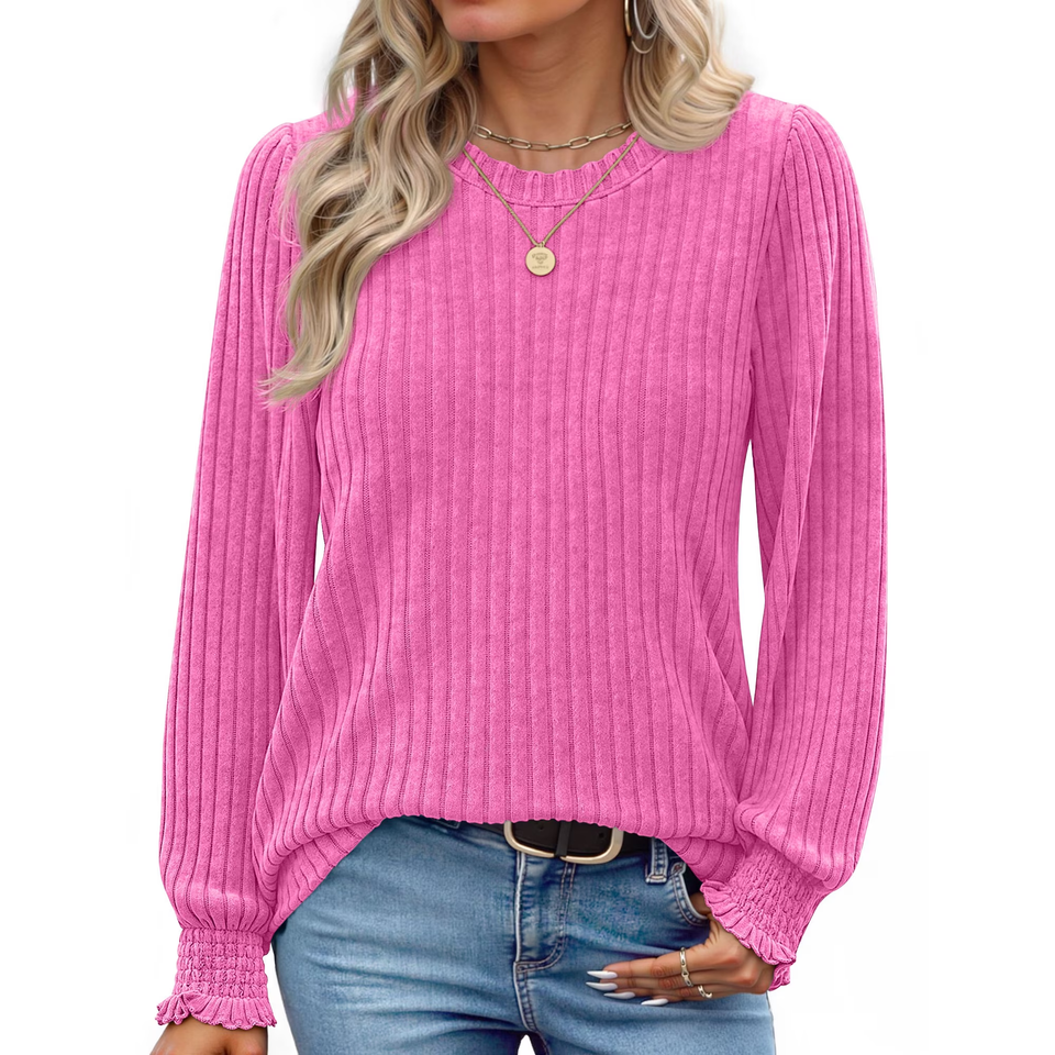 Fantaslook Womens Tops Dressy Casual Long Sleeve Shirts Fashion Blouses Lightweight Fall Sweaters