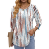 Fantaslook Pleated Blouses for Women Dressy Casual 3/4  Sleeve Womens Tops with Smocked Cuffs Summer Fall Shirts
