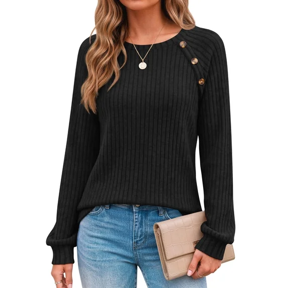 Fantaslook Womens Long Sleeve Shirts Casual Tunic Tops Work Dressy Blouses Fall Sweaters