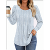 Fantaslook Pleated Blouses for Women Dressy Casual Long Sleeve Shirts Fall Tunic Tops