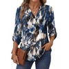 Fantaslook Roll Up Blouses for Women Dressy Casual Long Sleeve Tunic Tops V Neck Shirts Work Blouses