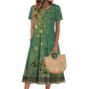 Fantaslook Pleated Summer Dresses for Women Short Sleeve A Line Midi Dress Flowy Floral Sundress Casual Dress with Pockets
