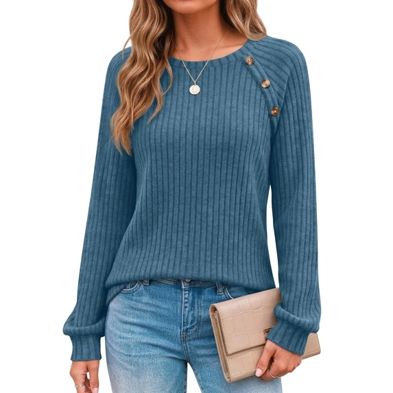 Fantaslook Womens Long Sleeve Shirts Casual Tunic Tops Work Dressy Blouses Fall Sweaters