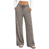 Fantaslook Womens Wide Leg Pants High Waist Drawstring Casual Lounge Pant Soft Stretchy Flowy Palazzo Pants with Pockets for Daily Work Travel