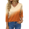 Fantaslook V Neck T Shirts for Women 3/4 Sleeve Tunic Tops Dressy Casual Blouses Boho Basics Tee Summer Fall Clothes