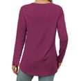 Fantaslook Long Sleeve T Shirts for Women Crew Neck Curve Hem Tunic Tops Casual Fall Shirts