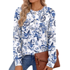 Fantaslook Womens Long Sleeve Shirts Fall Tunic Tops Casual Crewneck Floral Blouses