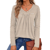 Fantaslook Womens Tops Dressy Casual Pleated Blouses V Neck Long Sleeve Shirts Fall Tunic Tops