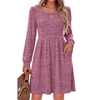 Fantaslook Square Neck Long Sleeve Dresses for Women Casual Trendy Sweater Dress with Pockets