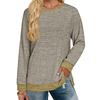 Fantaslook Sweatshirt for Women Long Sleeve Shirts Tunic Tops Color Block Crewneck Sweatshirts Side Split
