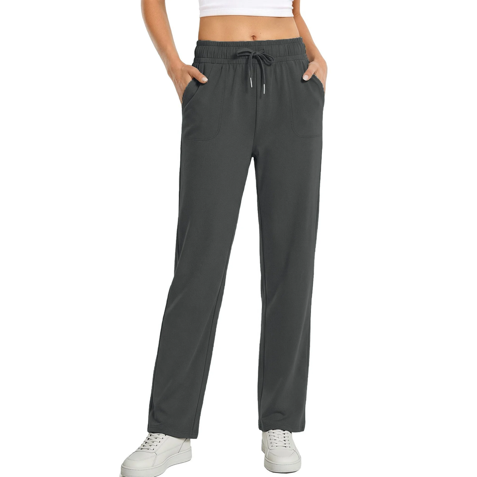 Fantaslook Womens Pants Stretch Knit Casual Lounge Pants Drawstring Athletic Work Pants with Pockets