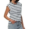 Fantaslook Cap Sleeve Tops for Women Casual Crewneck Tank Tops Summer Basic Tee Shirts