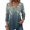 Fantaslook 3/4 Length Sleeve Womens Tops Dressy Casual Boho Blouses V Neck Pleated Tunic Tops Work Shirts