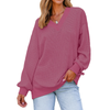 Fantaslook Waffle Knit Womens Sweatshirts Long Sleeve V Neck Shirt Loose Fall Outfits Pullover Casual Tops