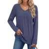 Fantaslook Long Sleeve Shirts for Women V Neck Lightweight Sweaters Casual Fall Tunic Tops Fashion Spring Clothes
