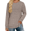 Fantaslook Sweatshirt for Women Long Sleeve Shirts Tunic Tops Color Block Crewneck Sweatshirts Side Split