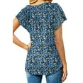 Fantaslook Womens Blouses Floral Ruffle Short Sleeve Tunic Tops Casual V Neck Summer Shirts