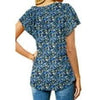 Fantaslook Womens Blouses Floral Ruffle Short Sleeve Tunic Tops Casual V Neck Summer Shirts