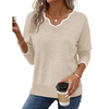 Fantaslook Color Block Sweaters for Women V Neck Pullover Lightweight Sweaters Long Sleeve Tops Fall Fashion Clothes