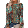 Fantaslook Plus Size Womens Long Sleeve Shirts Fall Tunic Tops Casual Crewneck Floral Blouses