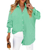 Fantaslook Striped Button Down Shirts for Women Smocked Cuffed Trendy Blouse Causal Long Sleeve Tops with Pocket