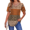 Fantaslook Blouses for Women Dressy Casual V Neck Pleated Tunic Tops Summer Short Sleeve Boho Shirts