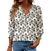 Fantaslook 3/4 Sleeve Womens Tops Dressy Casual Blouses V Neck Work Shirts Trendy Tops with Smocked Cuffs