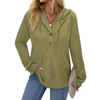 Fantaslook Hoodies for Women Waffle Knit Sweatshirts Drawstring Long Sleeve Tops Button V Neck Pullover