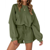 Fantaslook Pajama Sets for Women Two Piece Outfits Long Sleeve Sweatshirts Lounge Sets Casual Tops and Shorts Fall Outfits